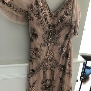 Mini dress up to knee. Beautiful beading work